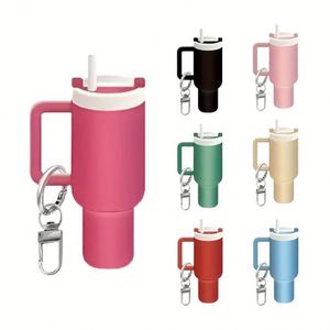 Hot Sell Plastic Lipstick Mini Bucket Portable Wallet Keychain Earphone Storage Bag <b>Key</b> <b>Ring</b> Mini Tumbler Keychain - Product Image 5