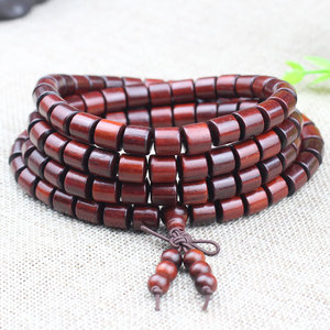 <b>Small</b> Leaf Sandalwood 108 Bead Barrel Prayer Bracelet Buddhist Unisex Jewelry Religious Ceremony <b>Gift</b> - Product Image 1