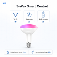 Ampoule LED intelligente BR30Premium WiFi Bluetooth 2.4G RGB CCT 10W 800lm E26 2700K-6500K Surplife Briturn App Contrôle vocal Éclairage domestique