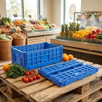 Caisse en plastique pliable HAOSEN, durable et écologique, légère, empilable et emboîtable pour la transformation alimentaire et l'emballage des légumes