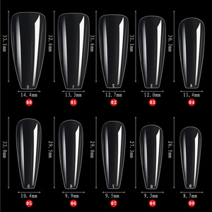 500 pièces clair naturel cercueil ongles conseils couverture complète acrylique faux ongles conseils court Long Ballet faux ongles conseils sac paquet - Product Image 5
