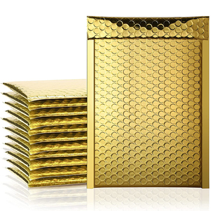 Custom Print Logo Express Envelope Plastic Mail Bags Gold Foil Metallic Bubble Mailers