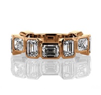 Milskye mariage beaux bijoux de mode couple ensemble 925 argent 18K plaqué or émeraude anneaux décoratifs