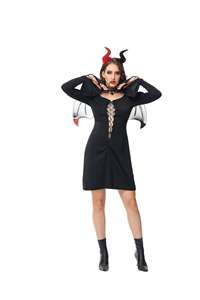 2026 RUIKE OEM Costume de cosplay d'Halloween pour femme, Robe à bretelles de sorcière démoniaque <span class=keywords><strong>sexy</strong></span>, <span class=keywords><strong>Tenue</strong></span> de scène - Product Image 4