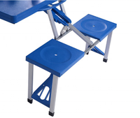 Table et chaises pliantes portables faciles à ouvrir, en plastique ABS, avec 4 sièges, table pliante