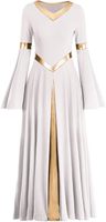 Robe de danse moderne à sequins pour femme, longue, pour spectacle sur scène, vêtement de culte, en soie/coton, blanc, bleu, noir