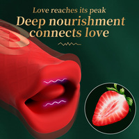 Dual-Action Dildo Vibrator mit Luftimpuls-Zungensimulation, 100% Wasserdicht, USB-Aufladbar, Ergonomischer Intim-Stimulator für Frauen
