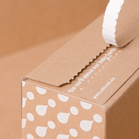 Boîte d'Expédition et d'Emballage Écologique E-commerce Minimaliste Naturel avec Logo Personnalisé, Bande Adhésive Déchirable pour Envoi Postal