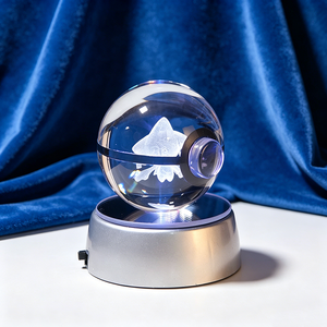 Venta al por Mayor de Esferas de Cristal K9 Pulido de Alta Calidad de 50 mm y 80 mm, Esfera de Jirachi Personalizada con Grabado Láser 3D, Regalo para Niños - Product Image 2