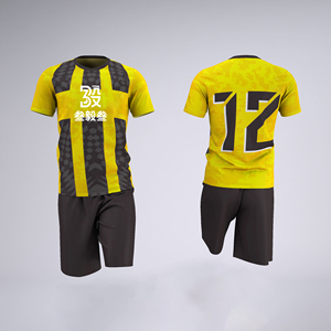 Ensemble de tenue de football personnalisée OEM, uniforme de football, t-shirt, kit complet d'équipe, haute qualité, transfert thermique, respirant, col en V, short de football - Product Image 4