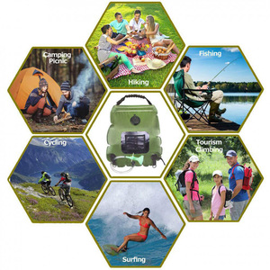 Bolsa de Chuveiro Portátil Dobrável de PVC Aquecida por Energia Solar 20L Hikeon para Acampamento ao Ar Livre, Viagens de Carro e Piqueniques - Product Image 5