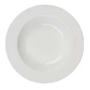 9" Bone China Soup Rim Plate Dinner Plate Dinnerware Ceramic Light Deep Salad Pasta Plate
