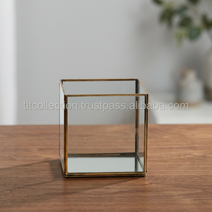 Affordable Prices <b>Square</b> Shape Brass Metal & Glass Mirror Boxes For Home Uses Manufacture in India By Suppliers - Product Image 2