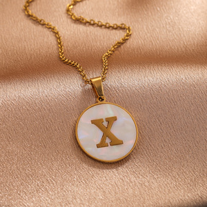 Moda 26 accessori per ciondoli con lettere iniziali 18k in acciaio inossidabile con nome personalizzato accessori da donna collana - Product Image 4