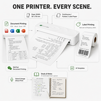 Mini Impresora Térmica Portátil sin Tinta, Impresora de Documentos de Bolsillo con Bluetooth y USB Tipo-C para Estudiantes en Movimiento