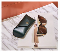 Étuis à lunettes en cuir PU housse pour lunettes de soleil étui à lunettes pour femmes hommes boîte à lunettes de lecture avec boucle en métal étuis à lunettes