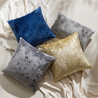 Sarung Bantal Sofa Beludru Motif Bunga Es Bentuk Hati Warna Solid Gaya Nordic Mewah Ringan - Anti Kusut