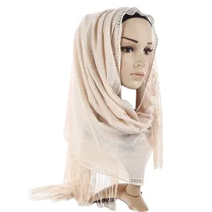 Yomo China Factory Stock Breathable Quick-drying New Scarf Lace Fringed Arab Headscarf Fashion Bag Headscarf Hijabs