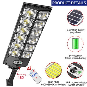 Đèn đường năng lượng mặt trời <span class=keywords><strong>LED</strong></span> ngoài trời tích hợp tất cả trong một IP65 cao cấp, chống thấm nước, chất liệu ABS, dùng cho sân vườn, đường phố, có nguồn điện AC và pin - Product Image 2
