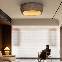 Plafonnier LED moderne en ciment à grain de bois pour restaurant, salle à thé, comptoir de bar, couloir, hall d'entrée, poterie