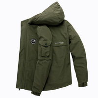 Veste coupe-vent matelassée écologique pour homme, nouvelle collection hiver, grande taille, capuche amovible, couleur unie, respirante, très demandée