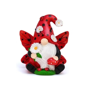 Résine <span class=keywords><strong>Lady</strong></span> <span class=keywords><strong>Bug</strong></span> Gnomes Figurines Décor, Printemps Cuisine Décor Cadeaux pour Femmes D'été Jardin Gnomes Pelouse Décorations Extérieures - Product Image 1
