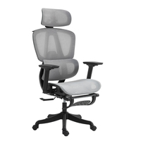 Chaise de bureau ergonomique design élévateur chaise de travail de direction moderne chaise de bureau réglable en maille soutien lombaire accoudoirs rabattables
