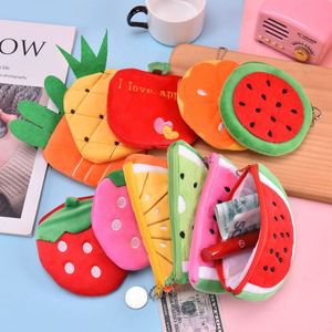Customized Watermelon Fruit Plush Wallet with Zipper-children's Coin Case, <b>Card</b> Storage <b>Box</b> and Keychain - Product Image 2