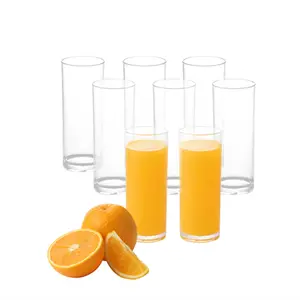 Classic Clear Plastic Glasses Drinking Cups Dishwasher Safe BPA-free Set of 8 For Indoor Outdoor Use(Look Like Glass)