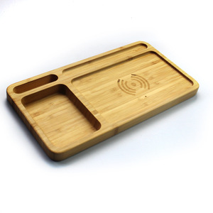 Caricatore Wireless in Bambù Ecologico da 15W con 2 in 1 Base di Ricarica e Scatola Portaoggetti per Telefono Cellulare Modello YX-788 Marca YX - Product Image 4