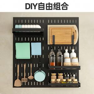 Étagère murale en acier inoxydable pour cuisine, avec étagères et crochets pour organiser ustensiles, épices et vaisselle - Product Image 4