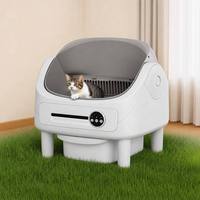Toilette automatique intelligente pour chat 65L, bac à litière couvert, écologique, anti-odeurs, design ouvert, pour usage intérieur multi-chats, facile à utiliser