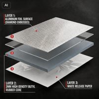 Tapis insonorisant pour voiture à motif diamant - Amortisseur de vibrations en butyl renforcé de 80 mil - Qualité professionnelle sans odeur et sans COV