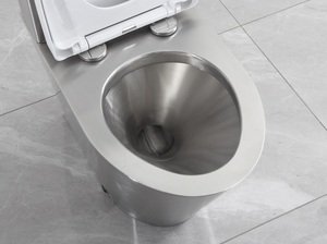 Tùy Chỉnh Công Cộng Phòng Tắm Nhà Vệ Sinh Thép Không Gỉ Một Mảnh Tầng Thường Vụ Commode Nhà Vệ Sinh Với Xe Tăng - Product Image 5