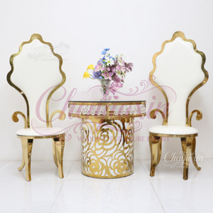 Nouvelles Chaises de Banquet Royales 2026 en Acier Inoxydable Doré pour Mariage et Événements – Mobilier de Luxe pour la Mariée et le Marié - Product Image 5
