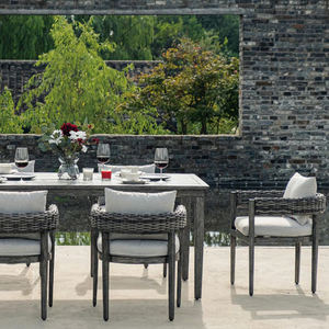 ชุดโต๊ะรับประทานอาหารกลางแจ้ง <span class=keywords><strong>7</strong></span> ชิ้น ดีไซน์ใหม่ทันสมัย โครงอะลูมิเนียม หวายเทียม PE สำหรับลานบ้าน - Product Image 6