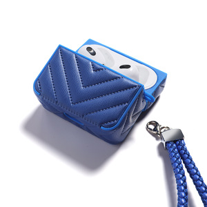 เคส AirPods 3 4 Pro2 แบบพองลมทรงวี PU+TPU ขายส่ง พร้อมสายคล้อง - Product Image 1