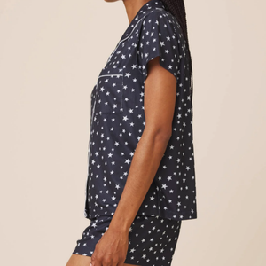 Conjunto de Pijama para Mujer <span class=keywords><strong>con</strong></span> Estampado de Estrellas, Moda 2026, Manga Corta y Pantalones Cortos, Conjunto Cómodo para Dormir - Product Image 3