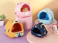 Nouveau Nid pour Animaux de Compagnie en Feutre 100% Coton, Motif Ours Polaire Doré, Chaud et Tendance pour l'Hiver - Design Adorable