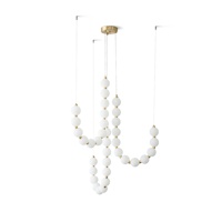 Entrée nordique chambre moderne salle à manger villa hôtel lustre de luxe personnalisé forme de boule acrylique collier de perles lustre