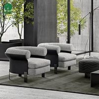 Moontree Italian Modern High-End Sessel Möbel Einsitzer Stoff Polster Edelstahl Sofa Stühle für Wohnzimmer
