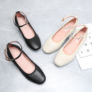 <span class=keywords><strong>Chaussures</strong></span> <span class=keywords><strong>de</strong></span> bureau en cuir noir pour femmes avec talons épais, bout carré, confortables, respirantes et souples pour les trajets quotidiens en été, hiver, automne - Product Image 4