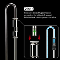 Diffuseur de CO2 pour aquarium UUIDEAR en acier inoxydable argenté - Écologique 5L Haute qualité Tendance