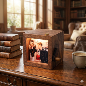 Marco de Fotos Cinético de Madera con Manivela y Luz LED, Álbum Automático con Imágenes en Movimiento, para Regalo de Boda, Venta al Por Mayor - Product Image 1
