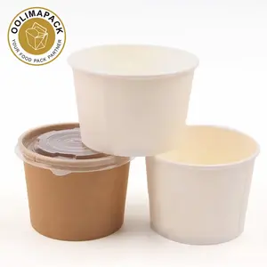 Yogurt Paper Cups Customer Printed Disposable Paper Ice Cream Cup With Dome Lid Wholesale Disposable Paper Frozen Yogurt Cup