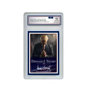 Carte de collectionneur de papier à collectionner Donaldtrump américain en gros personnalisé avec étui en acrylique