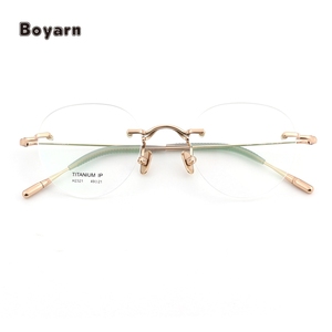 กรอบแว่นตาไทเทเนียมแท้ทรงสี่เหลี่ยม ดีไซน์ใหม่ล่าสุด แฟชั่นไร้กรอบ สำหรับผู้ชาย - Product Image 1