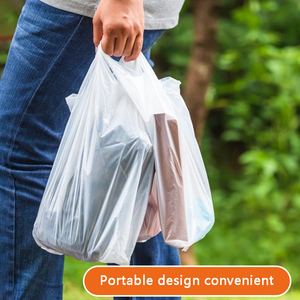 <b>White</b> Plastic <b>Side</b> Gusset <b>Bags</b> | Moisture Proof Grocery Shopping <b>Bags</b> with Hand Length Handles for Supermarket & Exhibition Use - Product Image 3