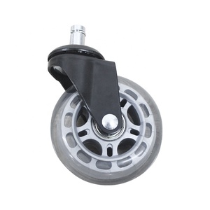 Modern <strong>75mm</strong> Swivel Office Chair Castors <strong>Plastic</strong> Transparent Silent 50kg Load Capacity Mounting for Trolleys Living Rooms - Product Image 1