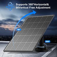 ALECTER Paneles Solares Monocristalinos de Silicio de 8W/15W, CC 5V, Batería Recargable para Exteriores, IP65 Impermeable, Cámara de Seguridad, CE ROHS